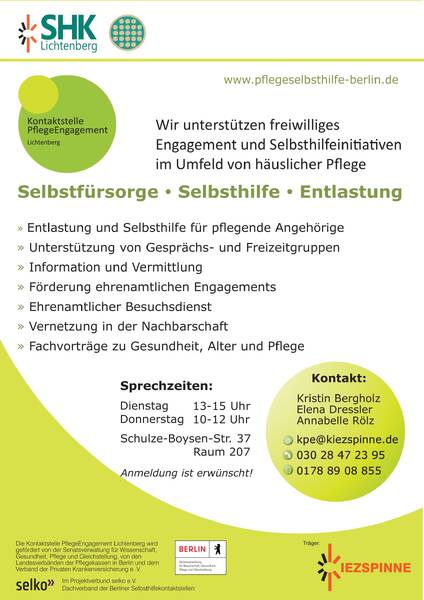 Beratung und Unterstützung für pflegende Angehörige 