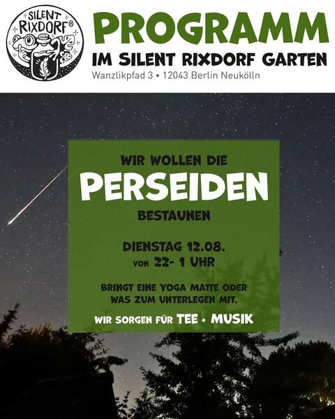 Sternschnuppennacht im Silent Rixdorf Garten – Die Perseiden bestaunen
