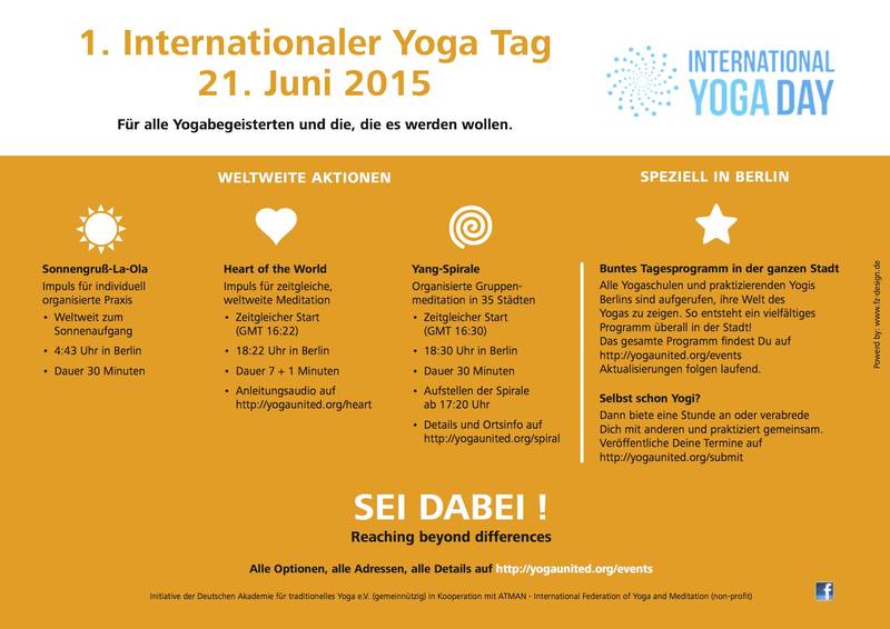 gemeinsam den 1. INTERNATIONALEN YOGA TAG feiern !