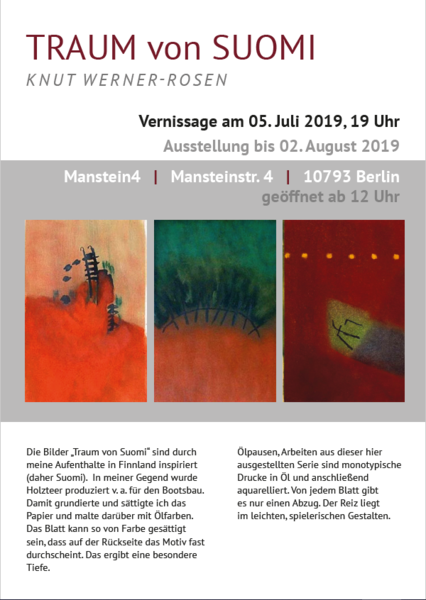Ausstellungseröffnung 'TRAUM von SUOMI' von KNUT WERNER-ROSEN