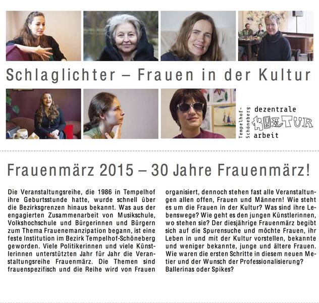 AUSSTELLUNG Schlaglichter – Frauen in der Kultur