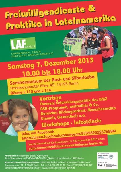 Workshop, Vorträge und Infostände - Freiwilligendienste und Praktika in Lateinamerika