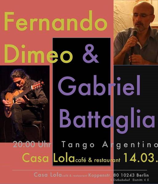 Live Musik - Argentinischen Musiker Fernando Dimeo und Gabriel Battaglia im Casa Lola 