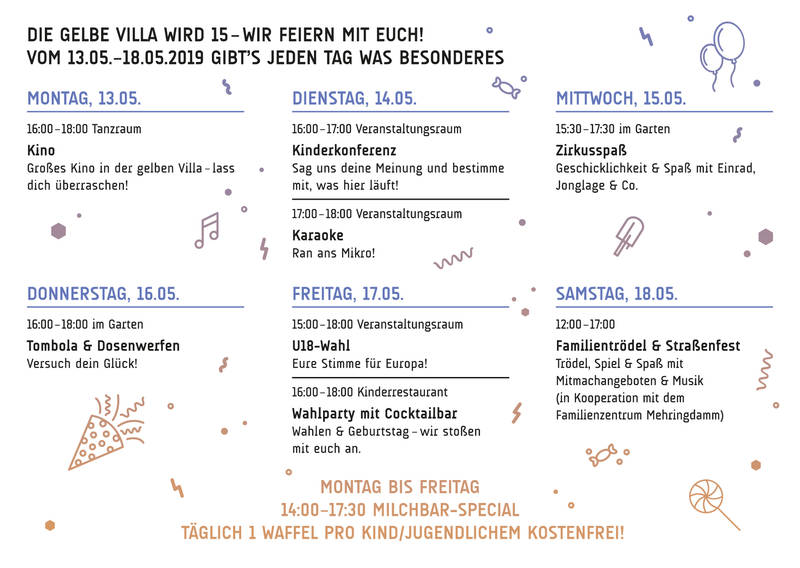 15 Jahre gelbe Villa - Jubiläumswoche