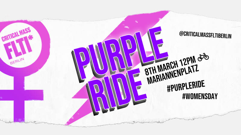Purple Ride - #purpleride feministische Frauen*Fahrrad Demo 12 Uhr