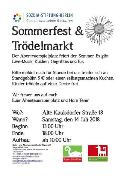 Sommerfest + Trödelmarkt auf dem Abenteuerspielplatz Köpenick