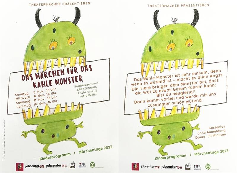 Märchentage 2023, die TheaterMacher präsentieren: Das Märchen für das kahle Monster