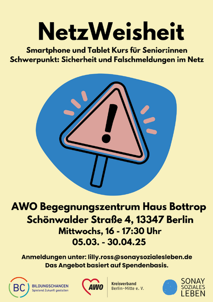 Kostenloser Smartphone und Tablet-Kurs für Menschen ü50