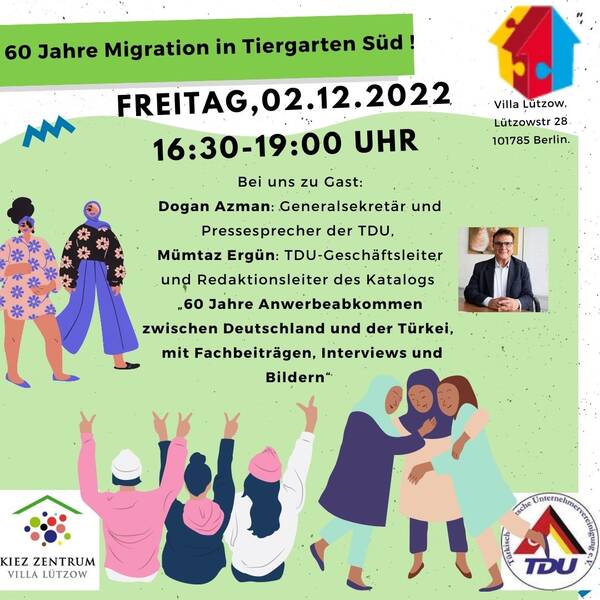 60 Jahre Migration in Tiergarten Süd. Buchlesung und Gesprächsrunde mit Snacks und Musik