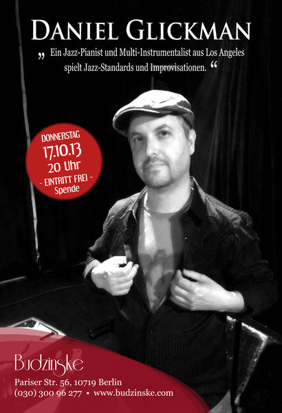 Konzert mit DANIEL GLICKMAN              (Jazz-Pianist aus Los Angeles)