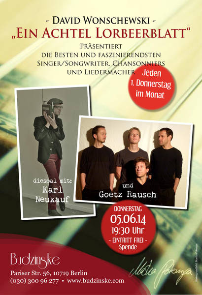 "Ein Achtel Lorbeerblatt" präsentiert die Liedermacher: GÖTZ RAUSCH & KARL NEUKAUF