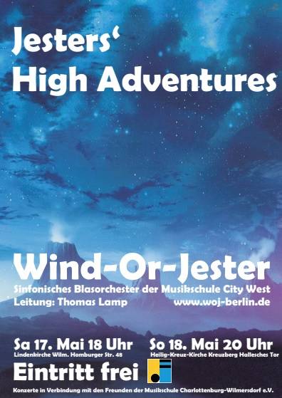 Konzert Wind-Or-Jester, Sinfonisches Blasorchester, Lindenkirche Wilmersdorf, 18 Uhr