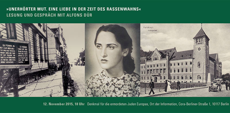 »Unerhörter Mut. Eine Liebe in der Zeit des Rassenwahns« – Lesung und Gespräch mit Alfons Dür und Wofgang Thierse