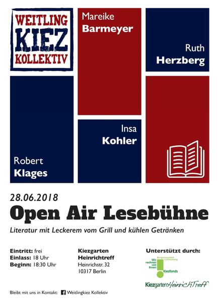 Open Air Lesebühne Im Kiezgarten  Heinrichtreff 
