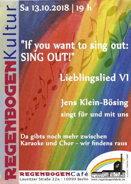 "Lieblingslied VI" - Mitsingabend im RegenbogenCafé