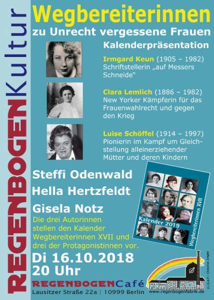 "Wegbereiterinnen" - Kalenderpräsentation im RegenbogenCafé