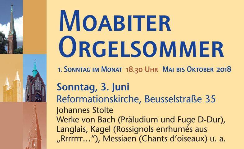 Orgelkonzert "Der Gesang der Vögel" auf der Kleuker-Orgel der Reformationskirche Moabit [im Rahmen der Reihe "Moabiter Orgelsommer"]