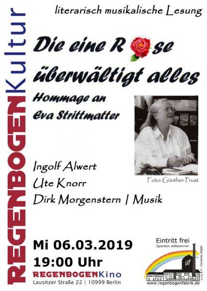 "Die eine Rose überwältigt alles" - Literarisch-musikalische Lesung im RegenbogenKino