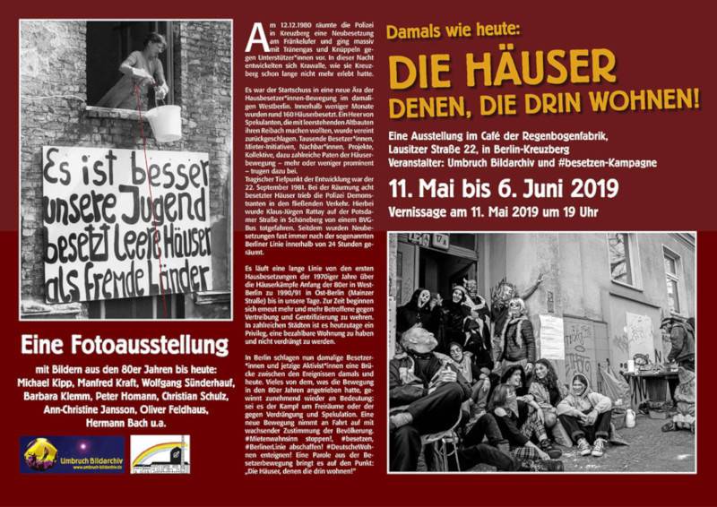 "Die Häuser denen, die drin wohnen!" - Fotoausstellung im RegenbogenCafé