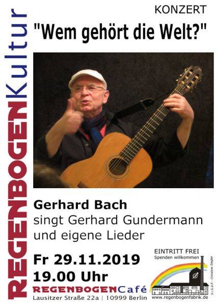 "Wem gehört die Welt" - Konzert im RegenbogenCafé