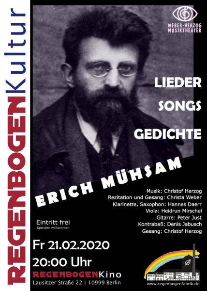 "Erich Mühsam" - Musiktheater im RegenbogenKino