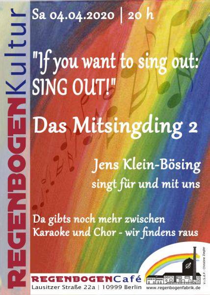 "Das Mitsingding 2" - Mitsingabend im RegenbogenCafé