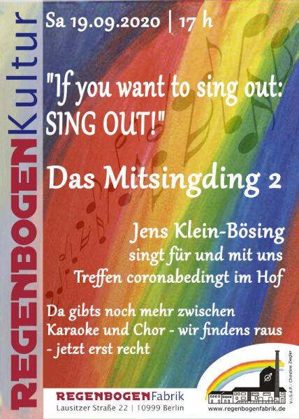 "Das Mitsingding 2" - Sing mit im RegenbogenHof