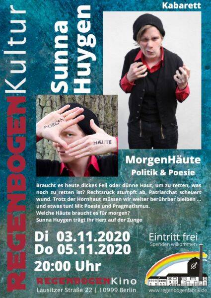 "MorgenHäute" - Politik-/ Poesie-Kabarett im RegenbogenKino