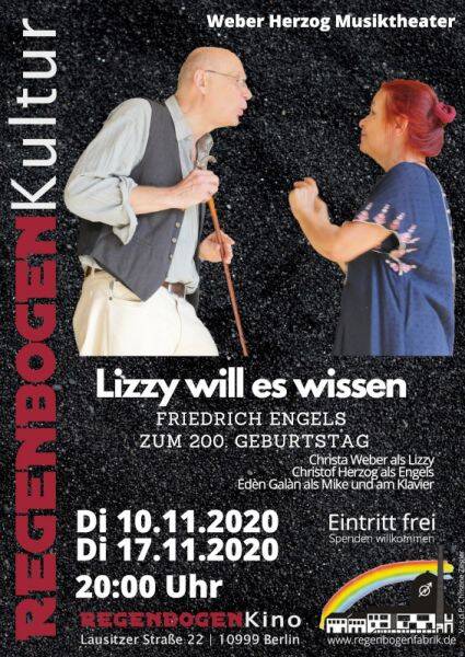 - Bis auf Weiteres verschoben - 'Lizzy will es wissen' - Musiktheater im RegenbogenKino