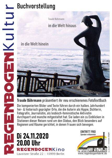 - Bis auf Weiteres verschoben -  "In die Welt hinaus - in die Welt hinein" - FotoText-Buch-Präsentation im RegenbogenKino