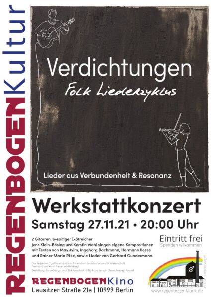 "Verdichtungen" - Folk-Konzert im RegenbogenKino