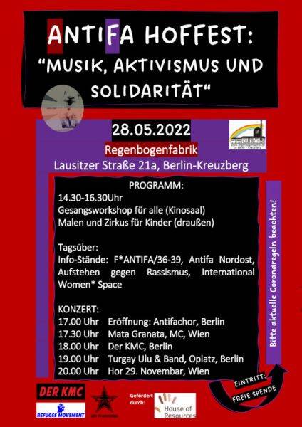  „Musik, Aktivismus und Solidarität“ - Hoffest in der Regenbogenfabrik