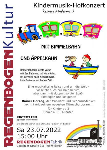"Mit Bimmelbahn und Äppelkahn" - Kinderlieder im RegenbogenfabrikHof