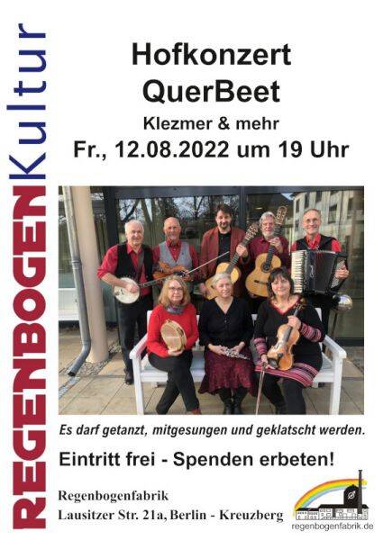"QuerBeet" - Klezmer & mehr im Hof der Regenbogenfabrik