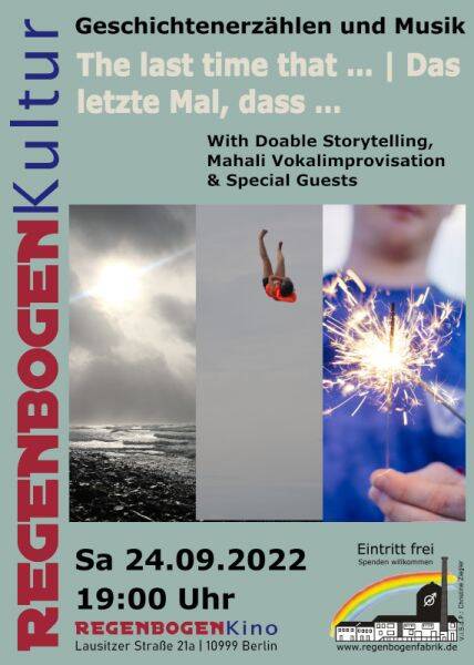 Fällt aus! | "The last time that... | Das letzte Mal, dass..." - Geschichtenerzählen und Musik im RegenbogenKino