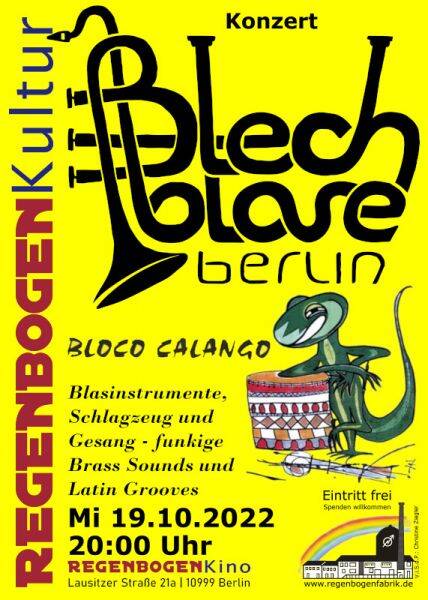 "Blechblase Berlin trifft Bloco Calango" - Konzert im RegenbogenKino