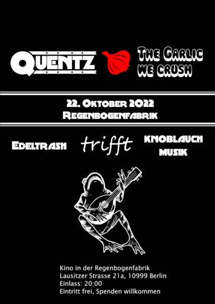 FÄLLT LEIDER AUS! "Quentz & The Garlic We Crush" - Konzert im RegenbogenKino