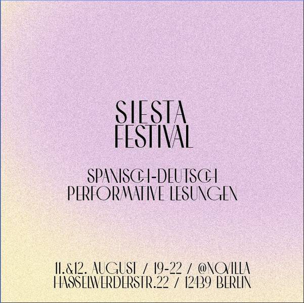 Siesta Berlin-Literarisches performance Festival 