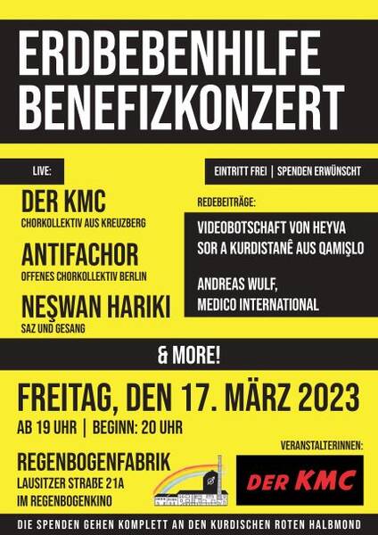 "Erdbebenhilfe - Benefizkonzert" - im RegenbogenKino