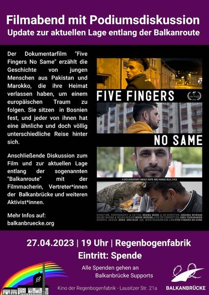 "Five Fingers, No Same" - Dokumentarfilm im RegenbogenKino