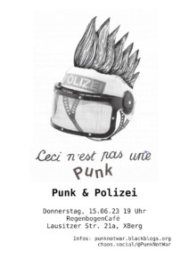 "Punk-Lyrics-Lesung: Punk & Polizei" - im RegenbogenCafé