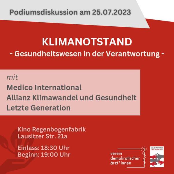 "Klimanotstand - Gesundheitswesen in der Verantwortung" - Vortrag & Diskussion im RegenbogenKino