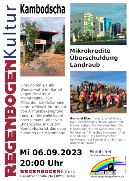 "Kambodscha: Mikrokredite, Überschuldung, Landraub" - Vortrag im RegenbogenKino
