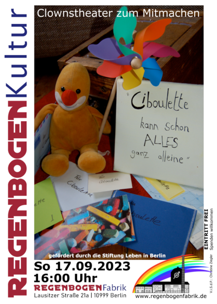 "Alles ganz allein" - Clownstheater im Hof der Regenbogenfabrik