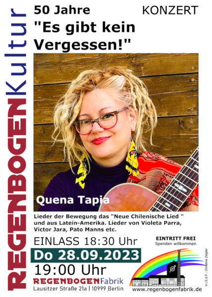 "50 Jahre - Es gibt kein Vergessen" - Musik aus Chile und dem Exil im RegenbogenKino