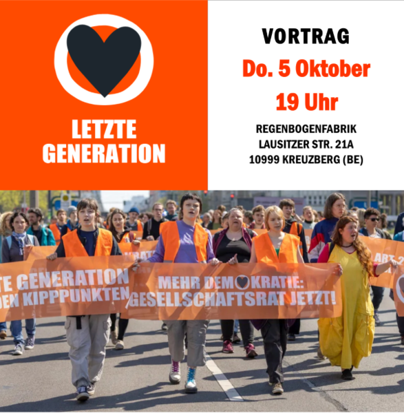 "Vortrag der Letzten Generation" - im RegenbogenCafé