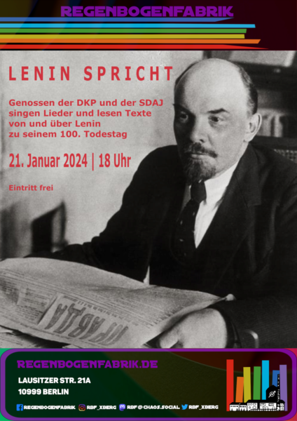 "Lenin spricht" - Vortrag mit Gesang im RegenbogenKino