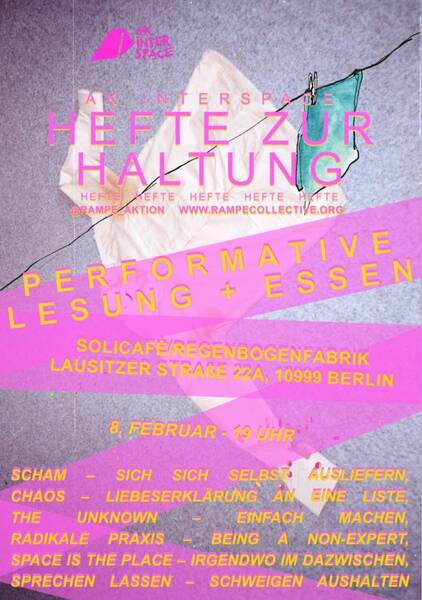 "Performative Lesung" - im RegenbogenCafé