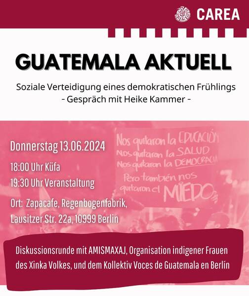 "Guatemala: Soziale Verteidigung eines demokratischen Frühlings" – Gespräch im RegenbogenCafé