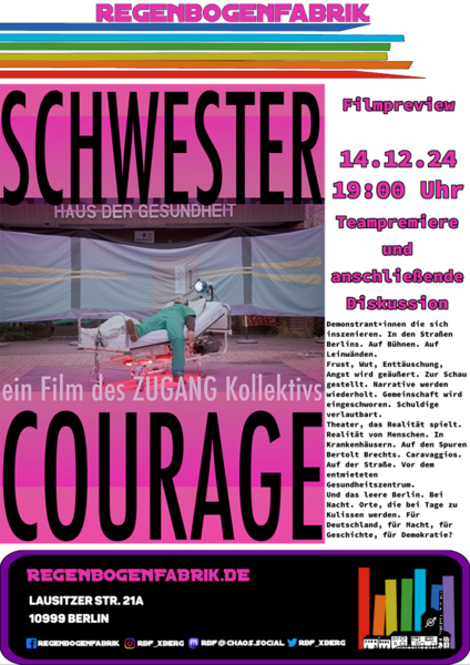 "Schwester Courage" - Filmpreview & Teamvorstellung im RegenbogenKino